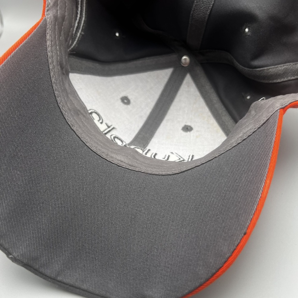 Kubota Tractor Hat Gray Orange Embroidered Logo Adjustable Baseball Cap Mens - Picture 5 of 9